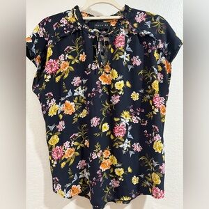 Floral top with front tie
